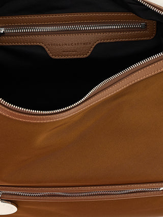Bolso de hombro marrón de poliamida