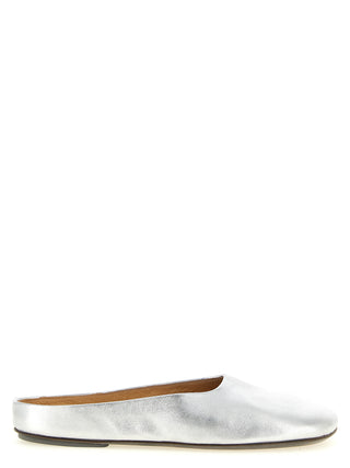 Silver Calfskin Mules