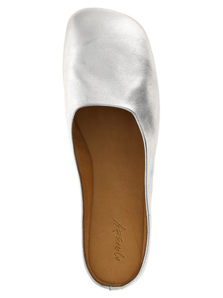 Silver Calfskin Mules