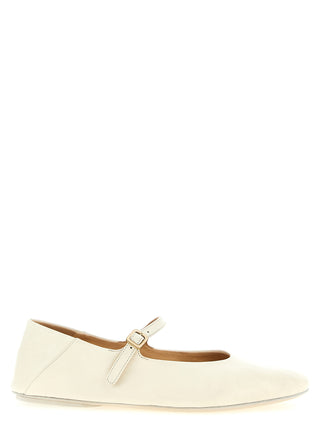 Beige Calfskin Ballet Flats
