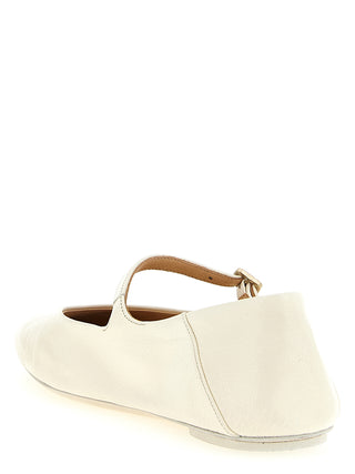 Beige Calfskin Ballet Flats