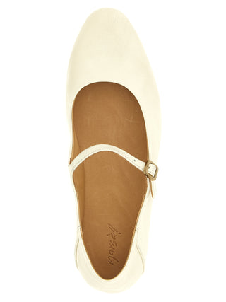 Beige Calfskin Ballet Flats