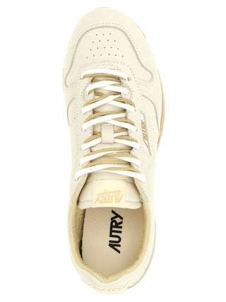 Beige Cowhide Low Top Sneakers