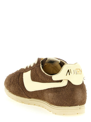 Brown Cowhide Athletic Sneakers