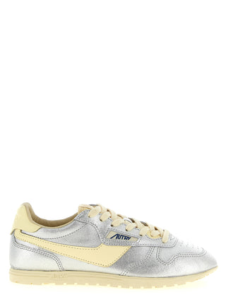 Silver Cowhide Low Top Sneakers