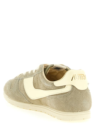 Gray Cowhide Athletic Sneakers
