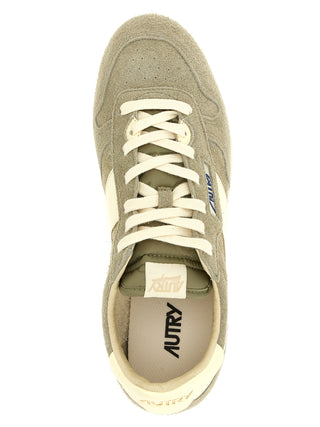 Gray Cowhide Athletic Sneakers