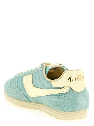 Blue Cowhide Low Top Sneakers