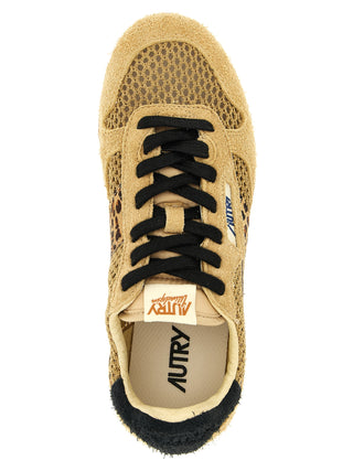 Beige Cotton Athletic Sneakers
