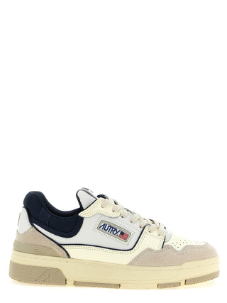 Blue Cowhide Low Top Sneakers