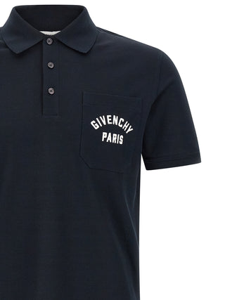 Blue Cotton Polo Shirt