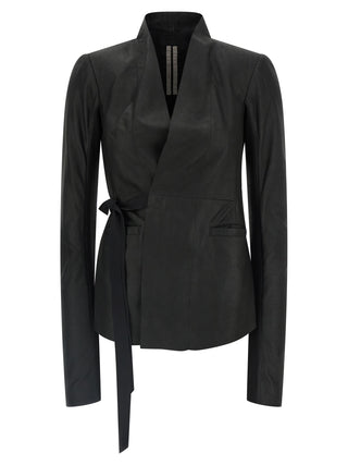 Chaqueta de cuero de cordero negra