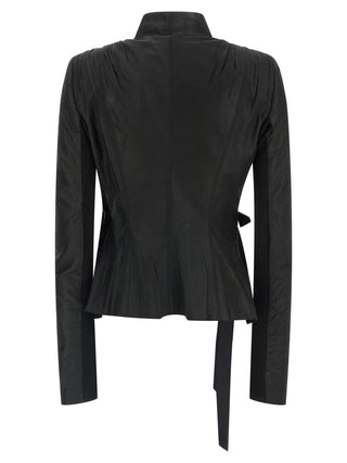 Chaqueta de cuero de cordero negra
