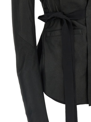Chaqueta de cuero de cordero negra