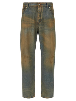 Multicolor Cotton Straight-Leg Jeans