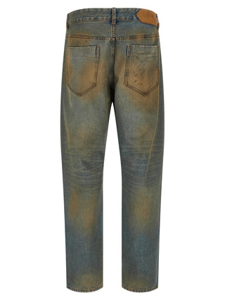 Multicolor Cotton Straight-Leg Jeans