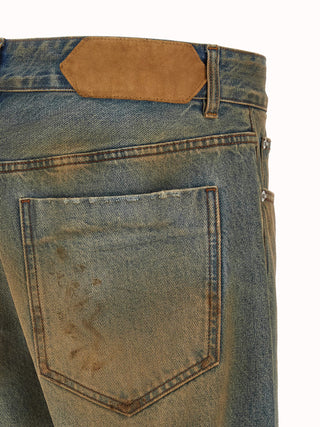 Multicolor Cotton Straight-Leg Jeans