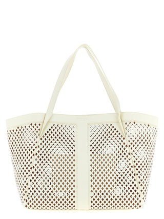 Bolso tote de cuero blanco