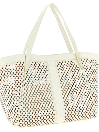 Bolso tote de cuero blanco