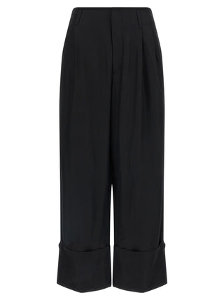 Black Viscose Casual Pants