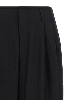 Black Viscose Casual Pants