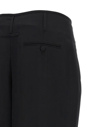 Black Viscose Casual Pants