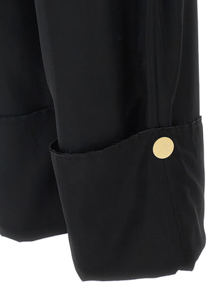 Black Viscose Casual Pants