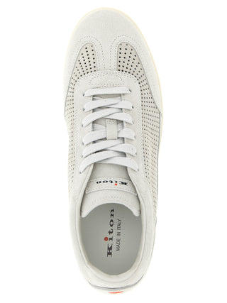 Gray Calfskin Low Top Sneakers