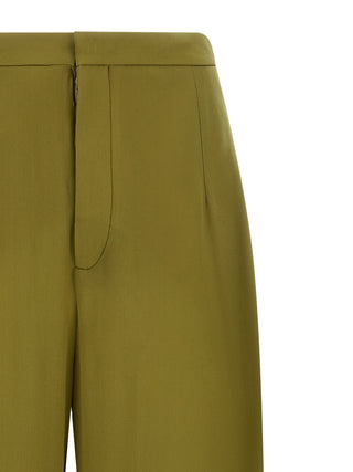 Bicolor Silk Casual Pants