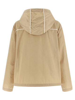 Beige Polyester Shell Jacket