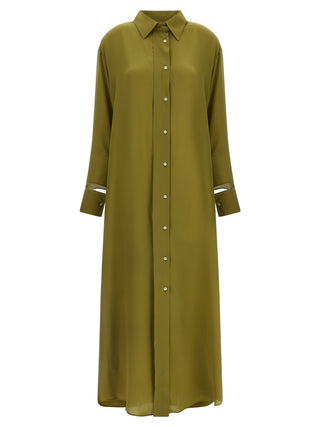 Bicolor Silk Long Dress