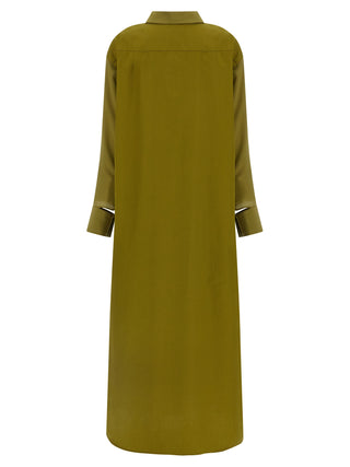 Bicolor Silk Long Dress