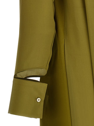 Bicolor Silk Long Dress