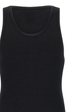 Black Cotton Sleeveles T-Shirt