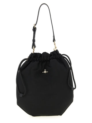 Bolso de mano de viscosa negro