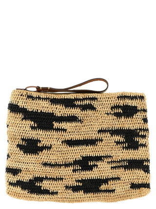Multicolor Raffia Clutch Bag