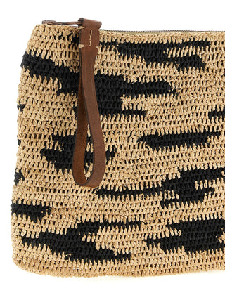 Multicolor Raffia Clutch Bag