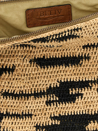 Multicolor Raffia Clutch Bag
