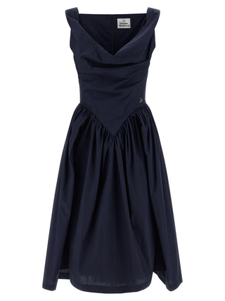 Blue Cotton Midi Dress