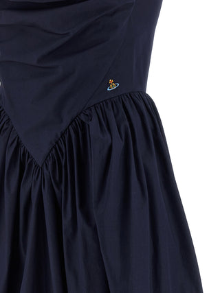 Blue Cotton Midi Dress