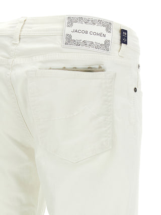 White Cotton Straight-Leg Jeans