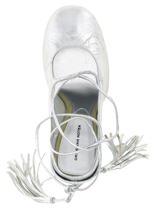 Silver Lamb Leather High Heel Pumps