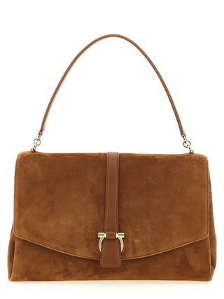 Bolso de hombro marrón de piel de cabra