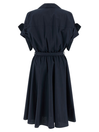 Blue Cotton Midi Dress