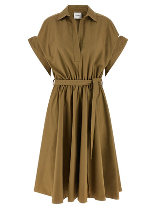Bicolor Cotton Midi Dress