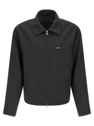 Gray Wool Full-Length Jacket
