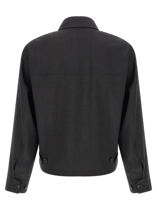 Gray Wool Full-Length Jacket