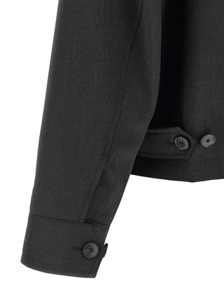 Gray Wool Full-Length Jacket