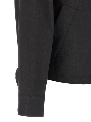 Gray Wool Full-Length Jacket