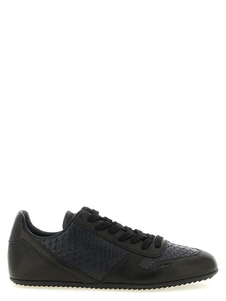 Zapatillas bajas negras de cuero de cordero
